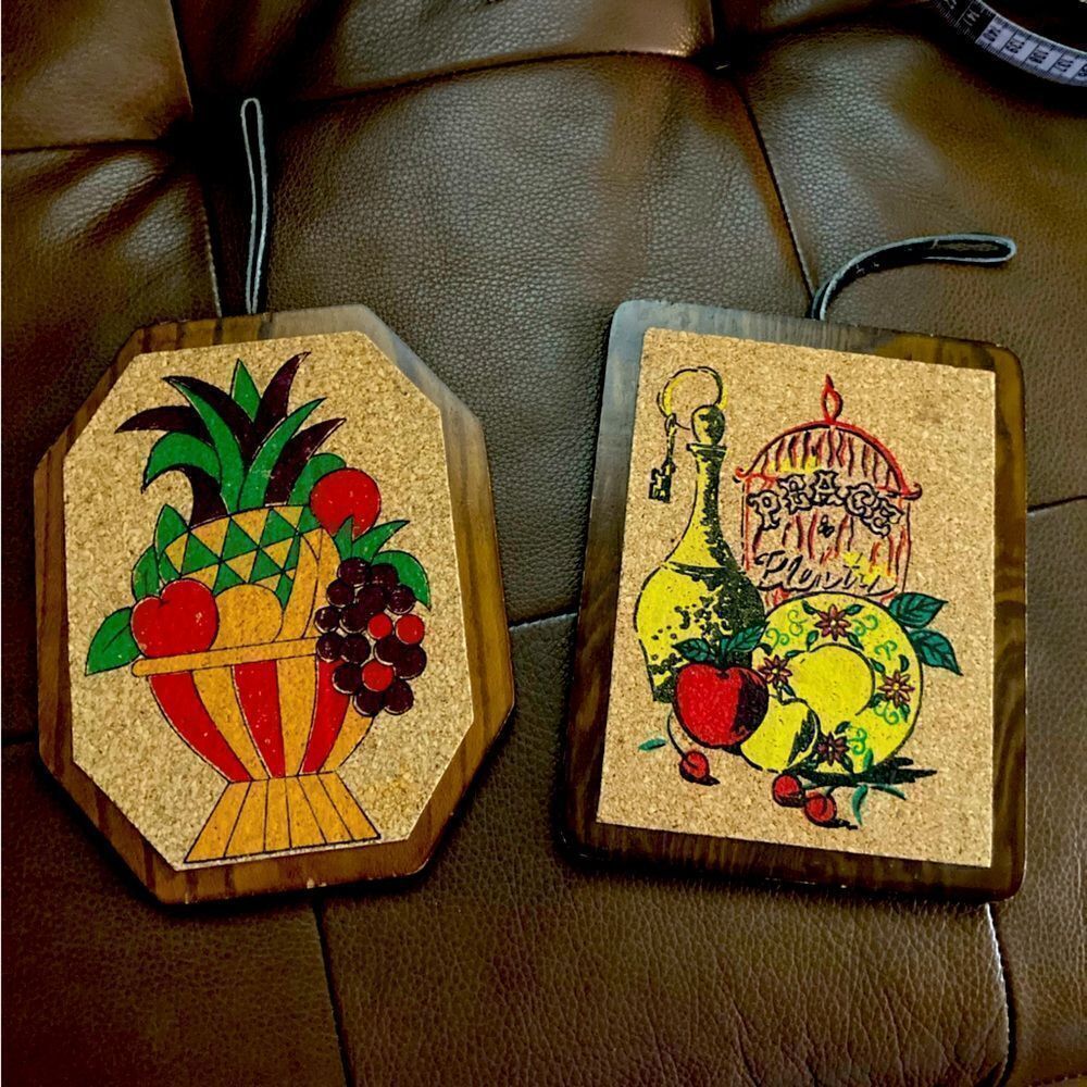 Vintage Cork Boho Kitchen Decor Fruits